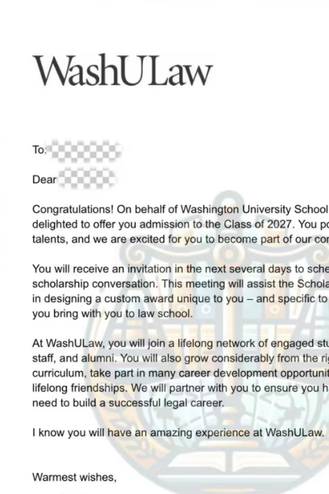 WUSTL | 30歲勇奪法學博士T20 JD Offer，大齡女青年華麗轉身！